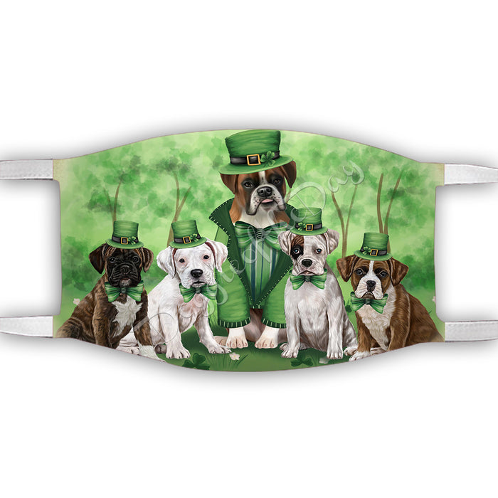 St. Patricks Day Irish Boxer Dogs Face Mask FM50133