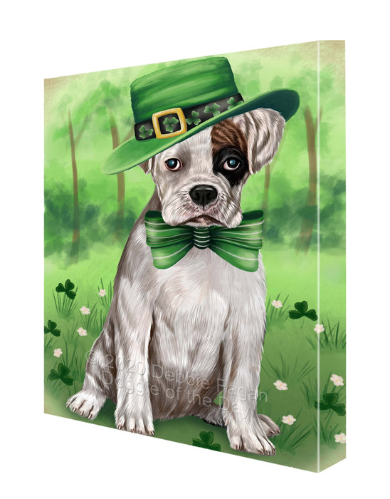 St. Patrick's Day Boxer Dog Canvas Wall Art - Premium Quality Ready to Hang Room Decor Wall Art Canvas - Unique Animal Printed Digital Painting for Decoration CVS719