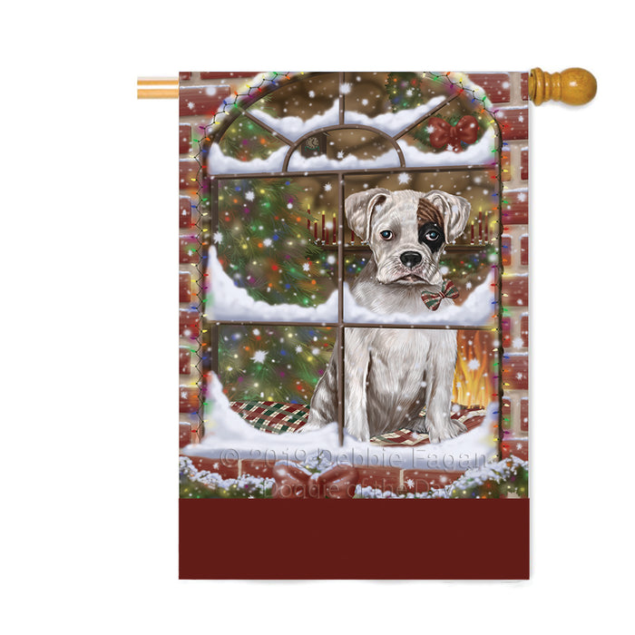 Personalized Please Come Home For Christmas Boxer Dog Sitting In Window Custom House Flag FLG-DOTD-A60194