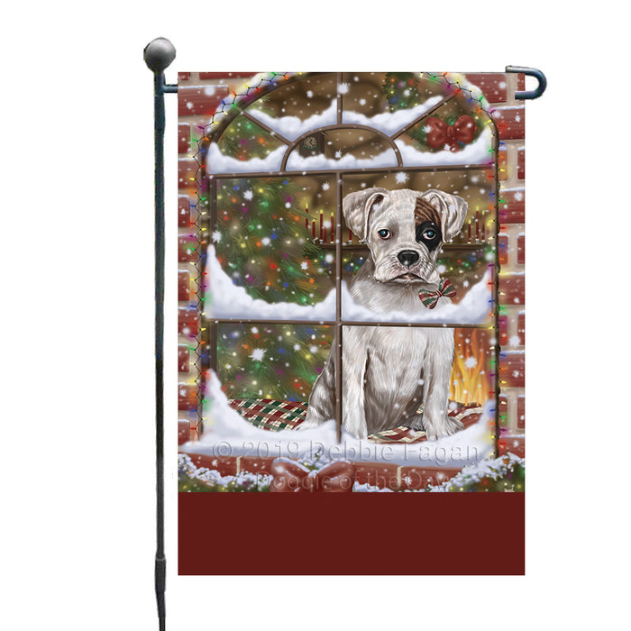 Personalized Please Come Home For Christmas Boxer Dog Sitting In Window Custom Garden Flags GFLG-DOTD-A60138