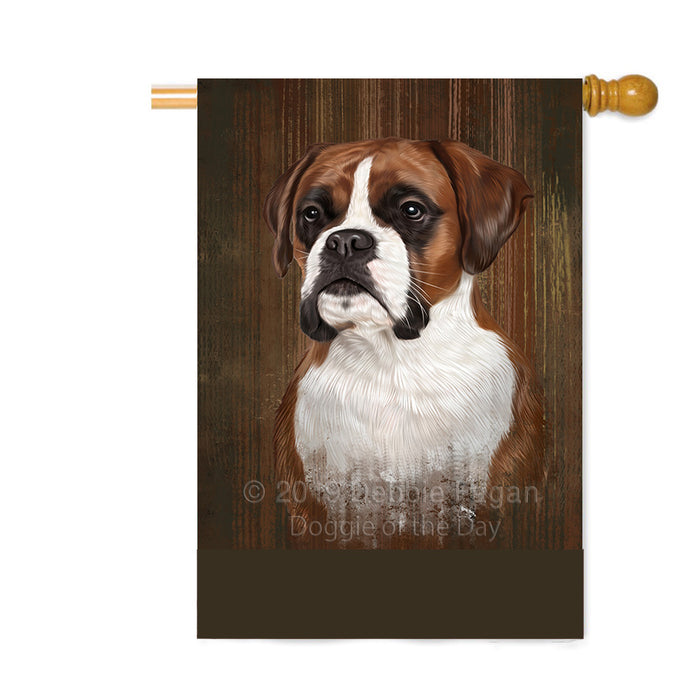 Personalized Rustic Boxer Dog Custom House Flag FLG64527