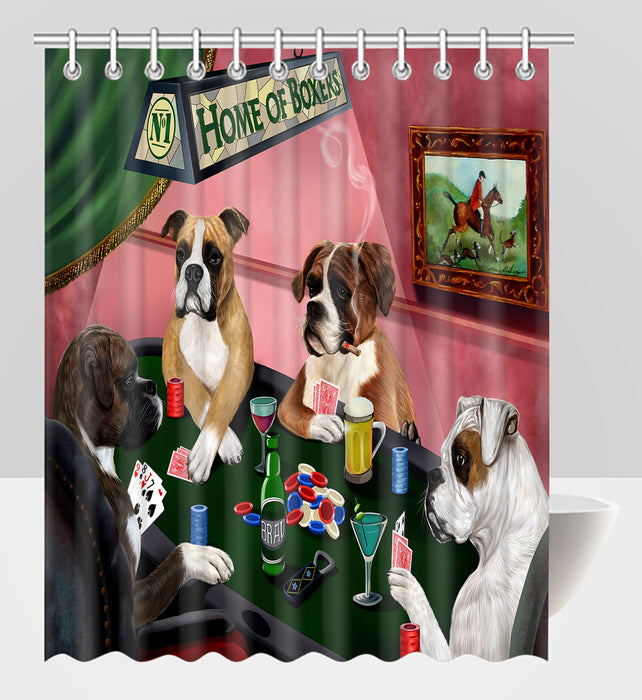 Home of  Boxer Dogs Playing Poker Shower Curtain