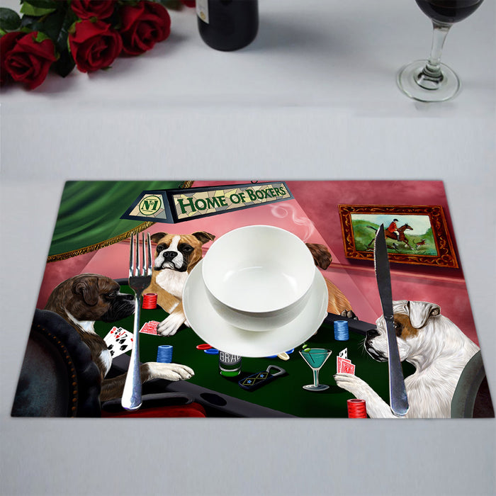 Home of  Boxer Dogs Playing Poker Placemat