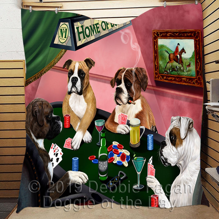 Home of  Boxer Dogs Playing Poker Quilt