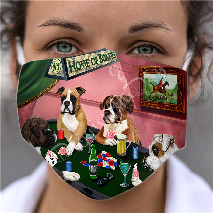 Home of Boxer Dogs Playing Poker Face Mask FM49774