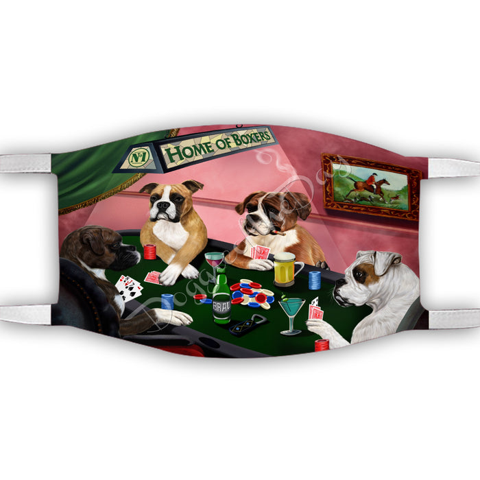 Home of Boxer Dogs Playing Poker Face Mask FM49774