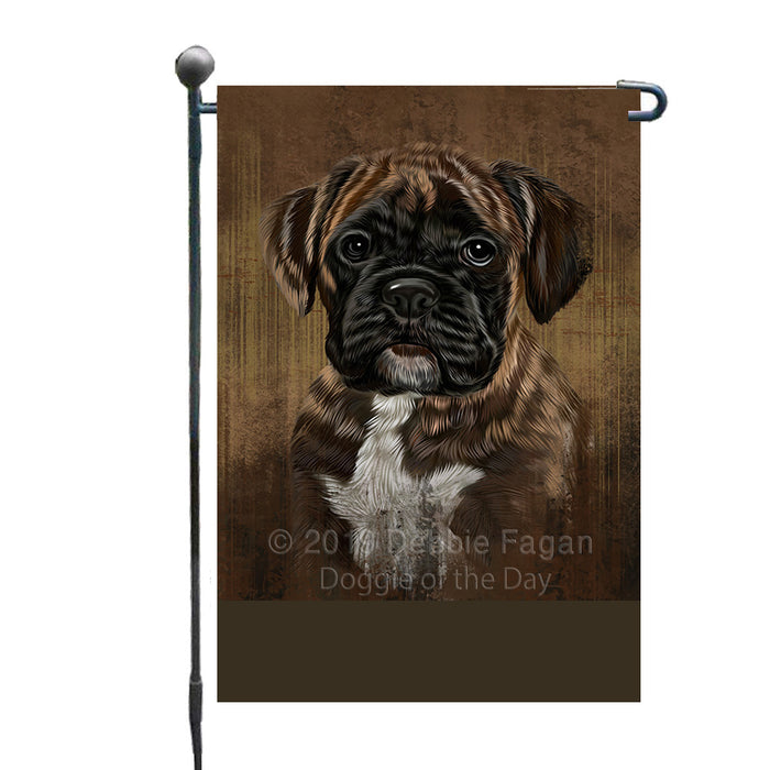 Personalized Rustic Boxer Dog Custom Garden Flag GFLG63454