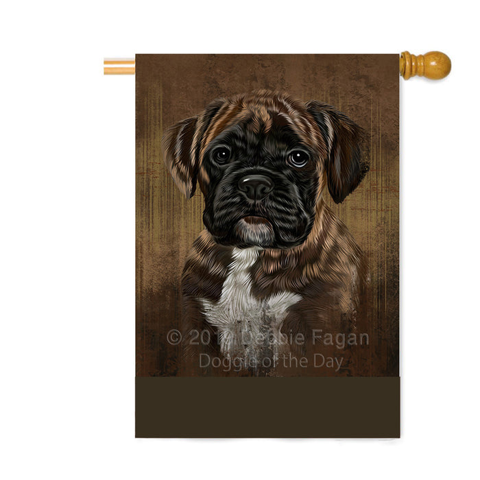 Personalized Rustic Boxer Dog Custom House Flag FLG64531