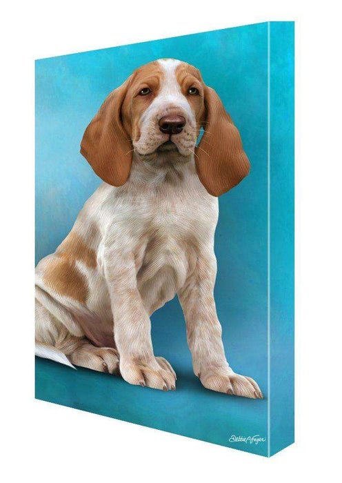Bracco Italiano Dog Painting Printed on Canvas Wall Art Signed