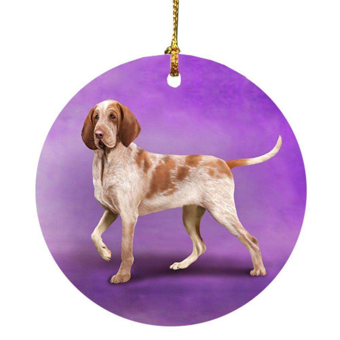 Bracco Italiano Dog Round Christmas Ornament