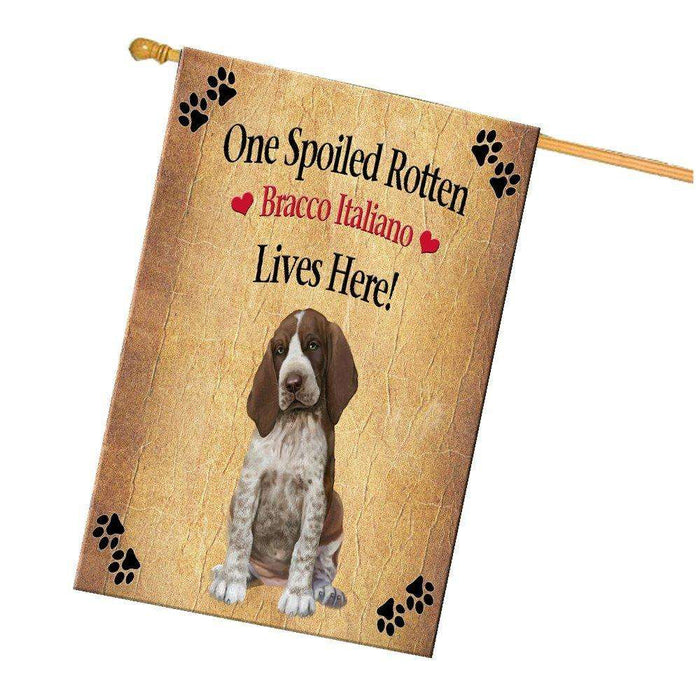 Bracco Italiano Puppy Spoiled Rotten Dog House Flag