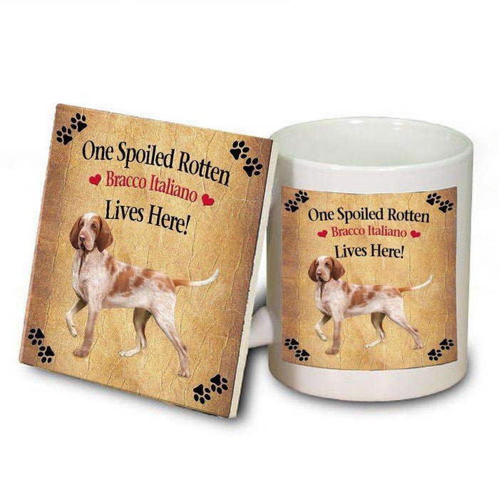 Bracco Italiano Spoiled Rotten Dog Mug and Coaster Set