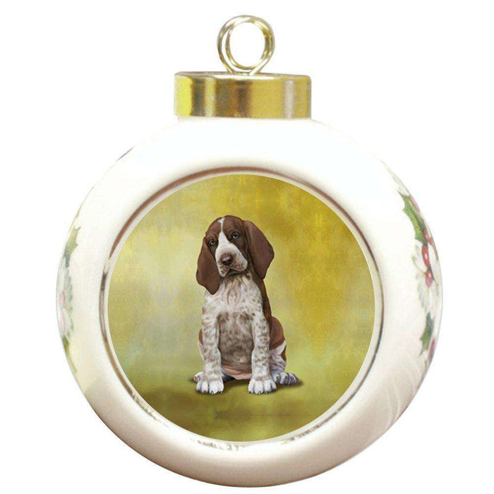 Bracco Italianos Dog Round Ceramic Christmas Ornament