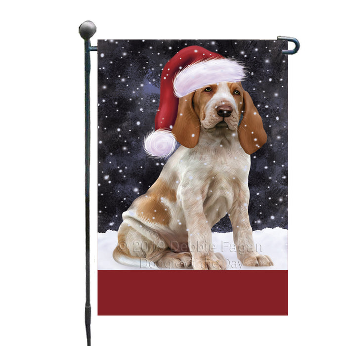 Personalized Let It Snow Happy Holidays Bracco Italiano Dog Custom Garden Flags GFLG-DOTD-A62283