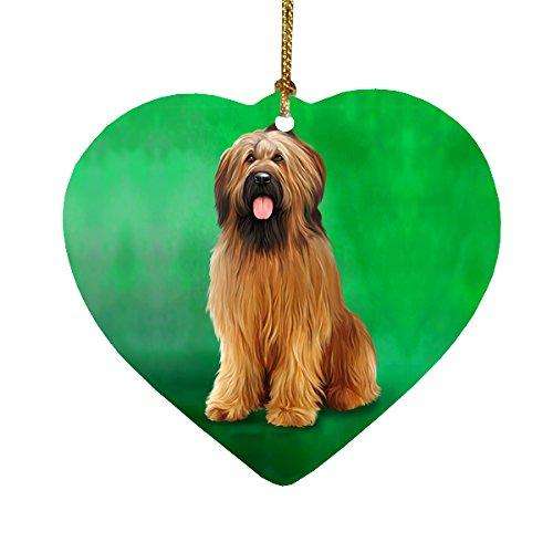 Briard Dog Heart Christmas Ornament