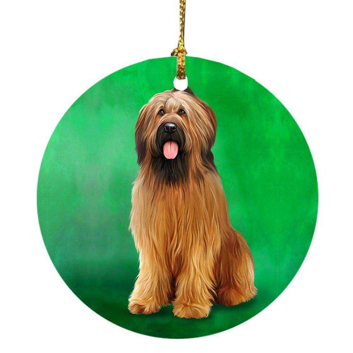 Briard Dog Round Christmas Ornament