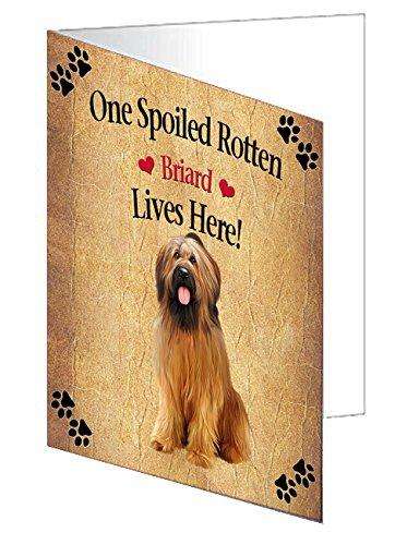 Briard Spoiled Rotten Dog Handmade Artwork Assorted Pets Greeting Cards and Note Cards with Envelopes for All Occasions and Holiday Seasons