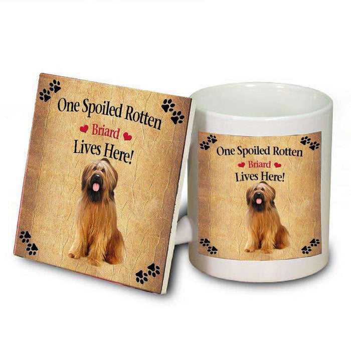 Briard Spoiled Rotten Dog Mug and Coaster Set