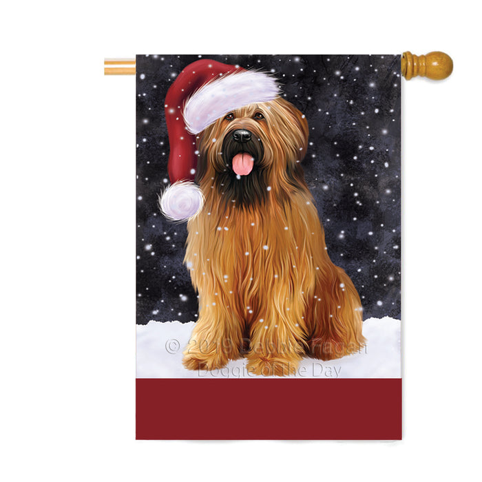 Personalized Let It Snow Happy Holidays Briard Dog Custom House Flag FLG-DOTD-A62340