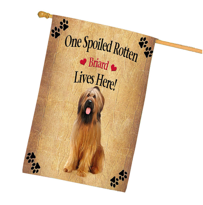Spoiled Rotten Briard Dog House Flag Outdoor Decorative Double Sided Pet Portrait Weather Resistant Premium Quality Animal Printed Home Decorative Flags 100% Polyester FLG68240