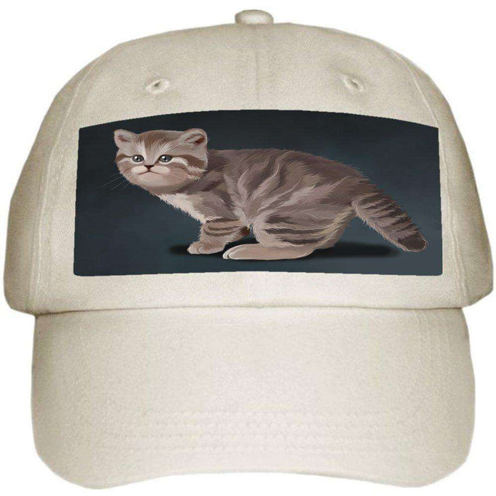 British Kitten Cat Ball Hat Cap Off White