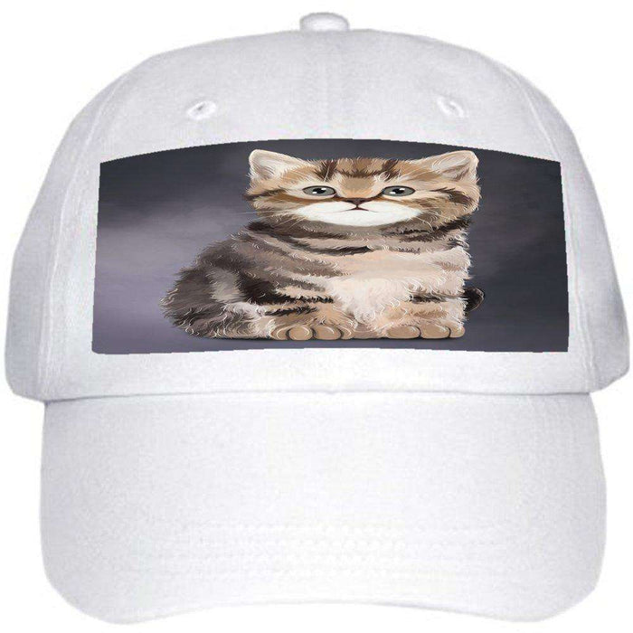 British Kitten Cat Ball Hat Cap Off White