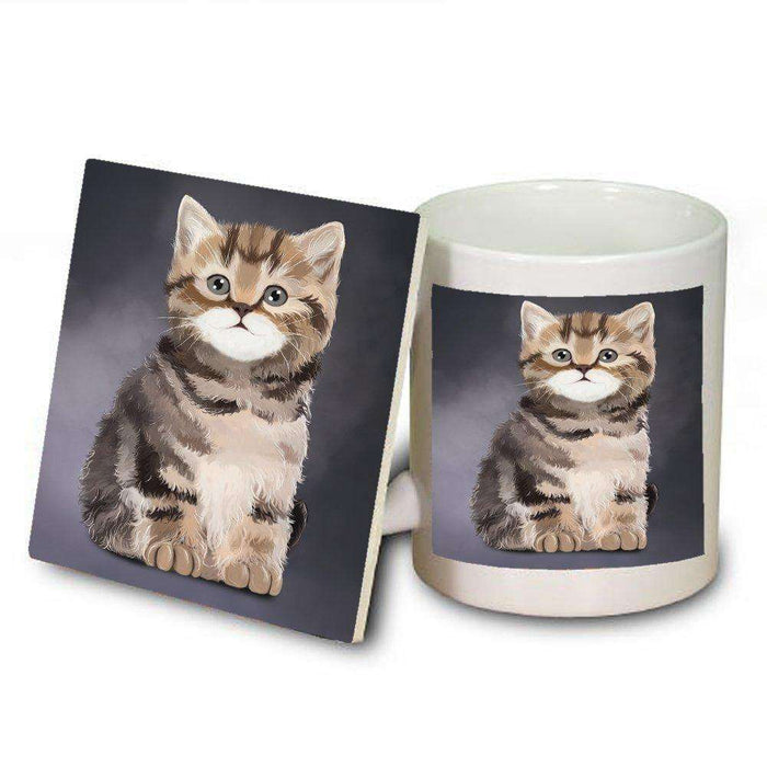 British Kitten Cat Mug and Coaster Set