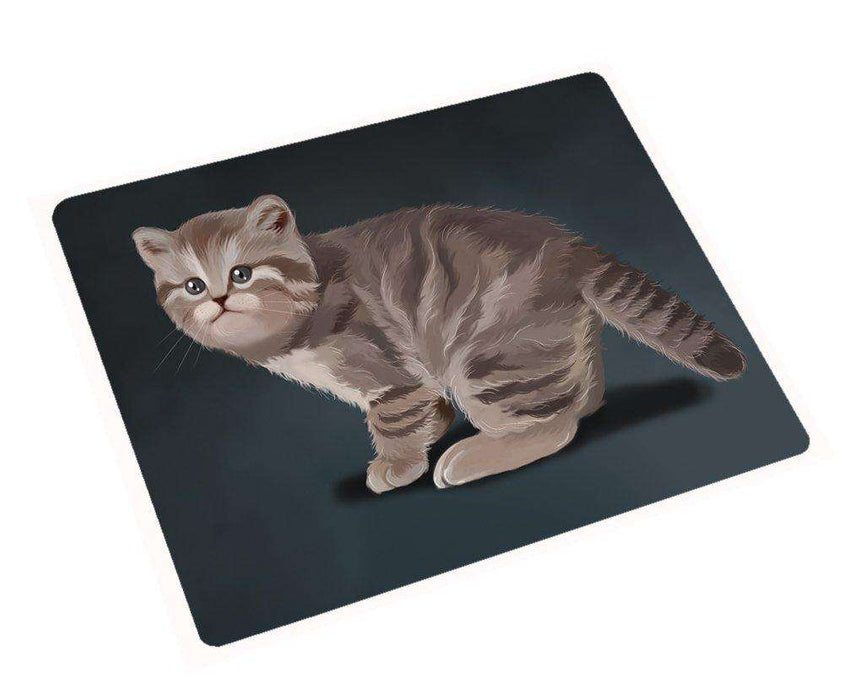 British Kitten Cat Tempered Cutting Board