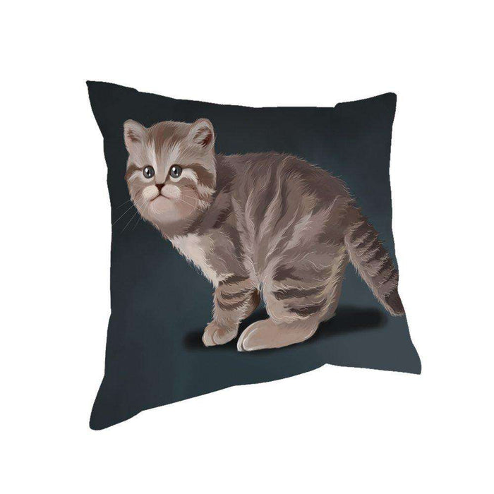 British Kitten Cat Throw Pillow