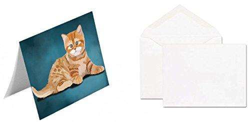 British Orange Kitten Cat Handmade Artwork Assorted Pets Greeting Cards and Note Cards with Envelopes for All Occasions and Holiday Seasons