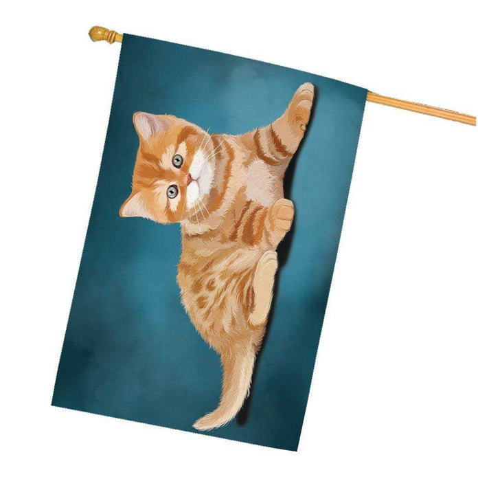 British Orange Kitten Cat House Flag