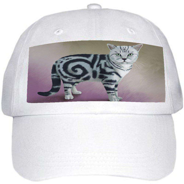 British Shorthair Cat Ball Hat Cap Off White