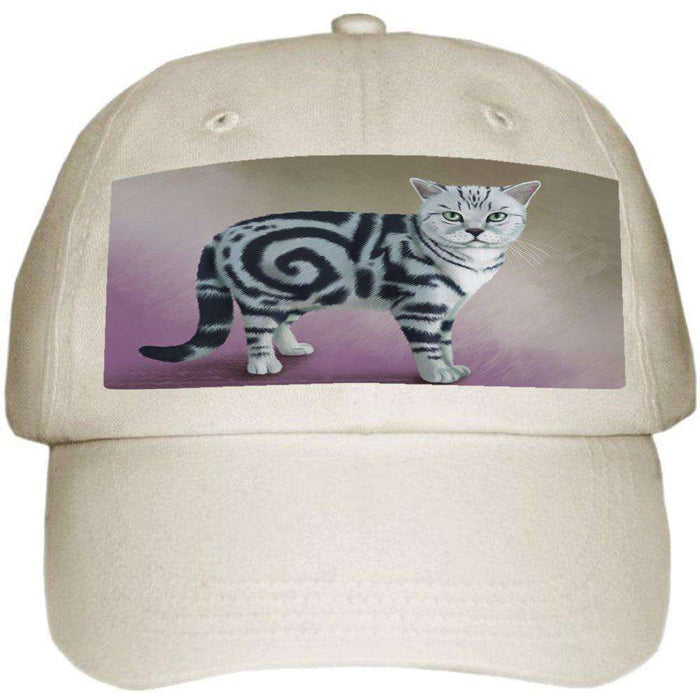 British Shorthair Cat Ball Hat Cap Off White