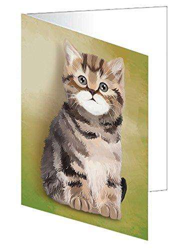 British Shorthair Cat Handmade Artwork Assorted Pets Greeting Cards and Note Cards with Envelopes for All Occasions and Holiday Seasons D103