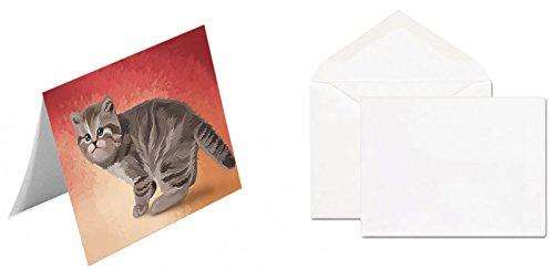 British Shorthair Cat Handmade Artwork Assorted Pets Greeting Cards and Note Cards with Envelopes for All Occasions and Holiday Seasons D104