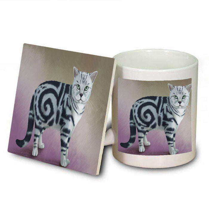 British Shorthair Cat Mug and Coaster Set