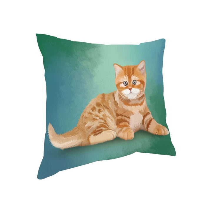 British Shorthair Cat Throw Pillow D294