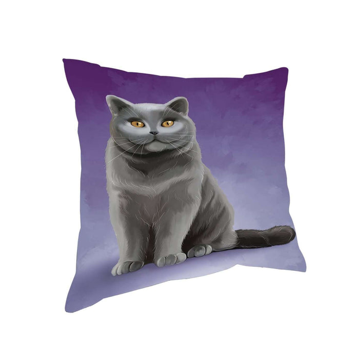 British Shorthair Cat Throw Pillow D295