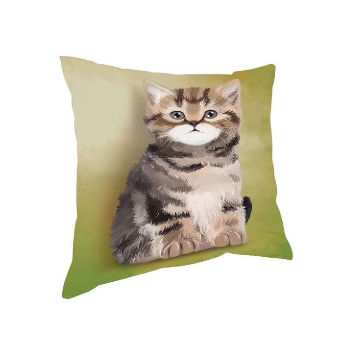 British Shorthair Cat Throw Pillow D296