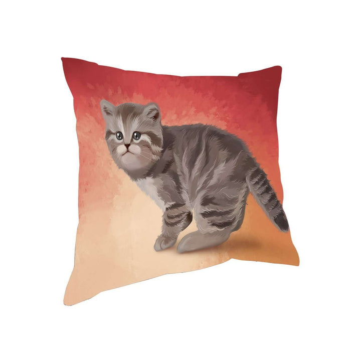 British Shorthair Cat Throw Pillow D297