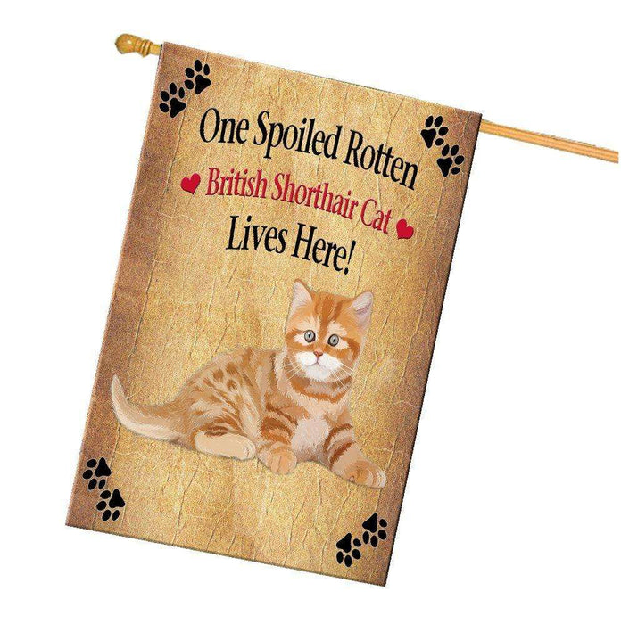 British Shorthair Spoiled Rotten Cat House Flag