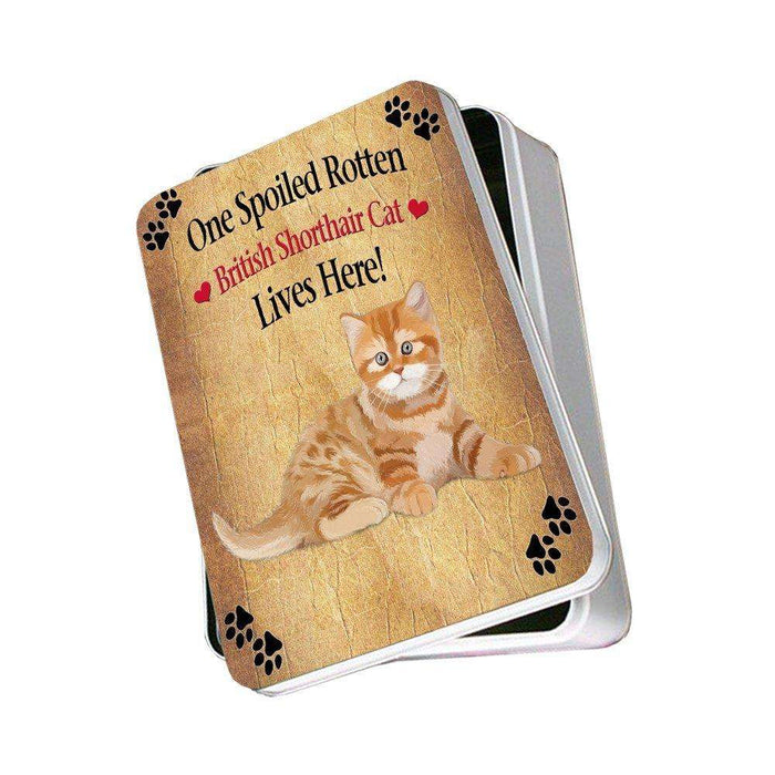 British Shorthair Spoiled Rotten Cat Photo Storage Tin