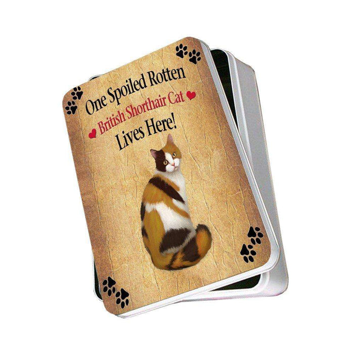 British Shorthair Spoiled Rotten Cat Photo Storage Tin