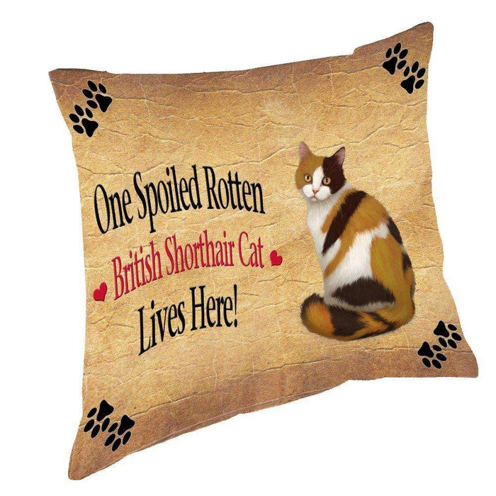 British Shorthair Spoiled Rotten Cat Throw Pillow