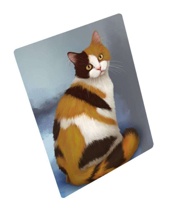 British Shorthaired Calico Cat Art Portrait Print Woven Throw Sherpa Plush Fleece Blanket