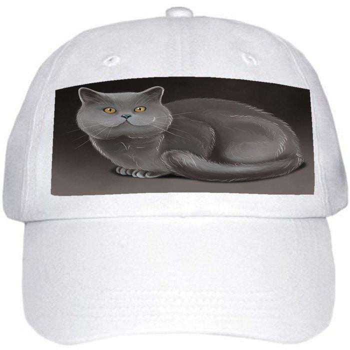 British Shorthaired Cat Ball Hat Cap Off White