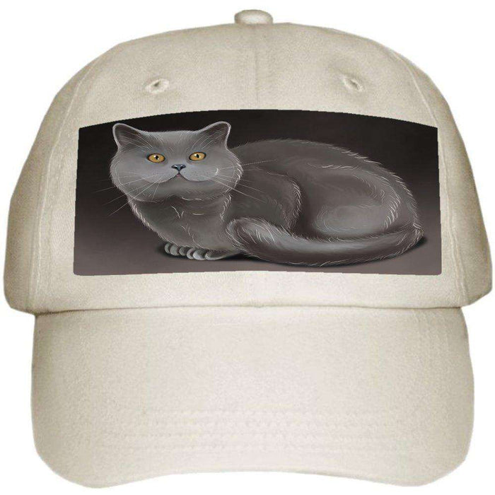 British Shorthaired Cat Ball Hat Cap Off White