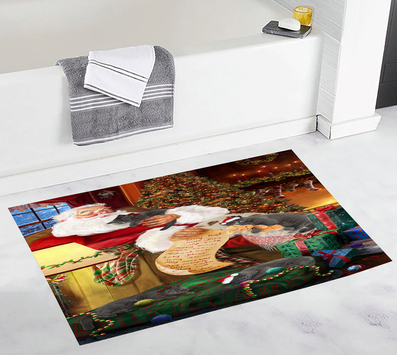 Santa Sleeping with British Short Hair Dogs Bath Mat