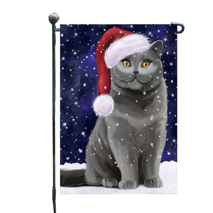Christmas Let it Snow British Shorthair Cat Garden Flags Outdoor Decor for Homes and Gardens Double Sided Garden Yard Spring Decorative Vertical Home Flags Garden Porch Lawn Flag for Decorations GFLG68786
