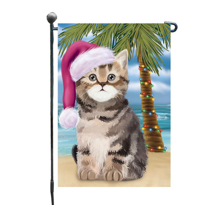 Christmas Summertime Beach British Shorthair Cat Garden Flags Outdoor Decor for Homes and Gardens Double Sided Garden Yard Spring Decorative Vertical Home Flags Garden Porch Lawn Flag for Decorations GFLG68934